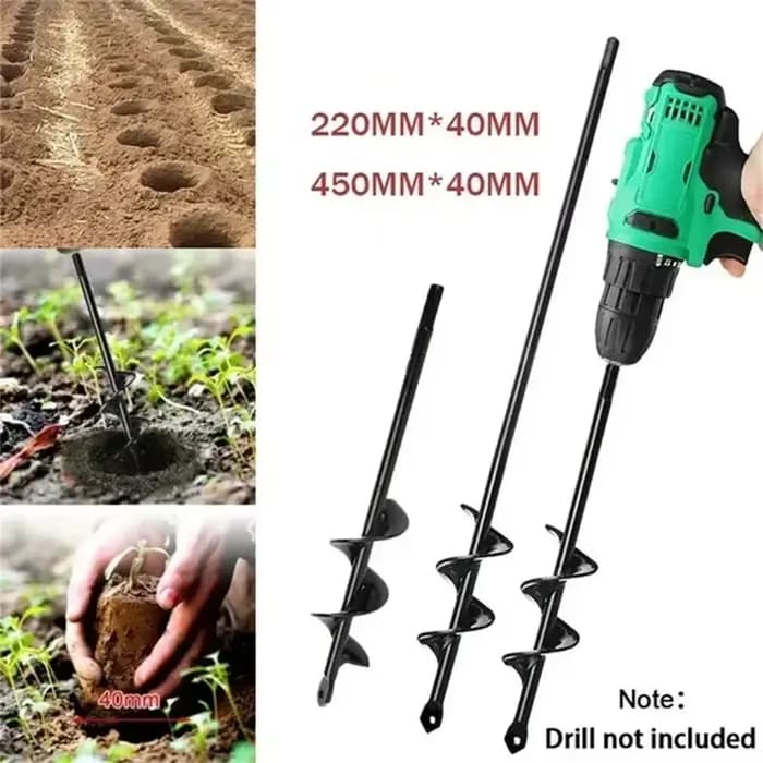 LUSQI 1 pièce Tarière spirale métallique pour jardinage