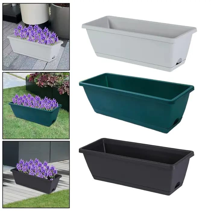 Pot de fleurs rectangulaire pour jardin extérieur et maison