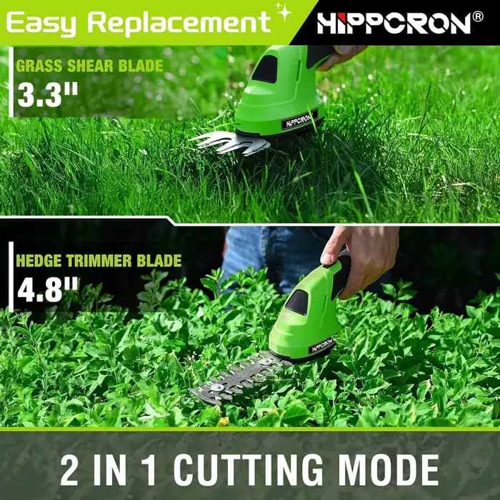 Hippcron Tondeuse à haies électrique portative 2-en-1