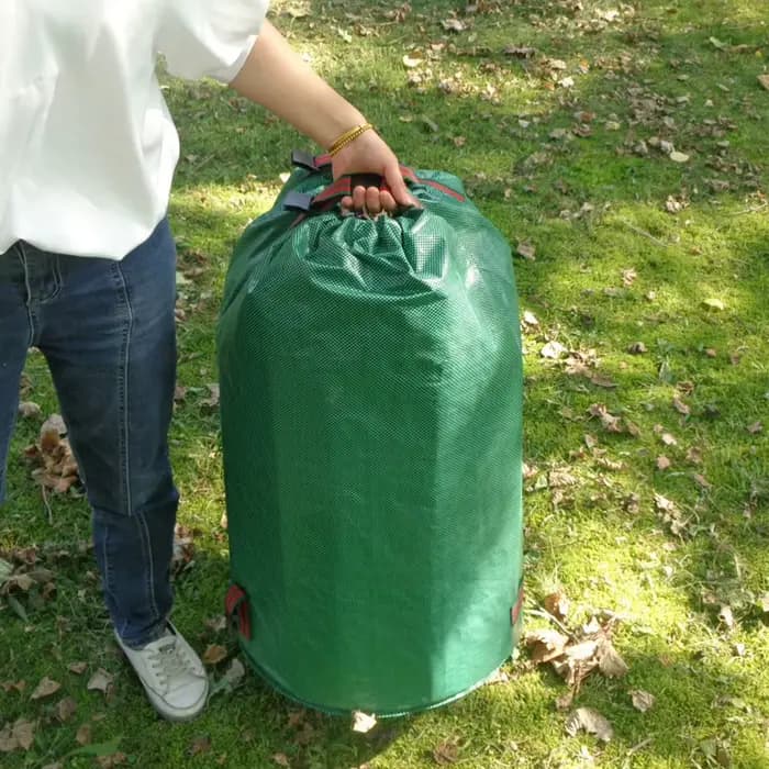 Sac à déchets de jardin 120-300 L Grande capacité Sacs réutilisables Sac à feuilles étanche Poubelle à mauvaises herbes