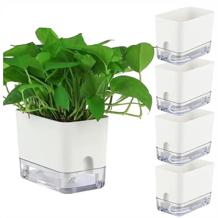 Pot de Fleurs Magnétique en Plastique Auto-Absorbant avec Corde de Coton