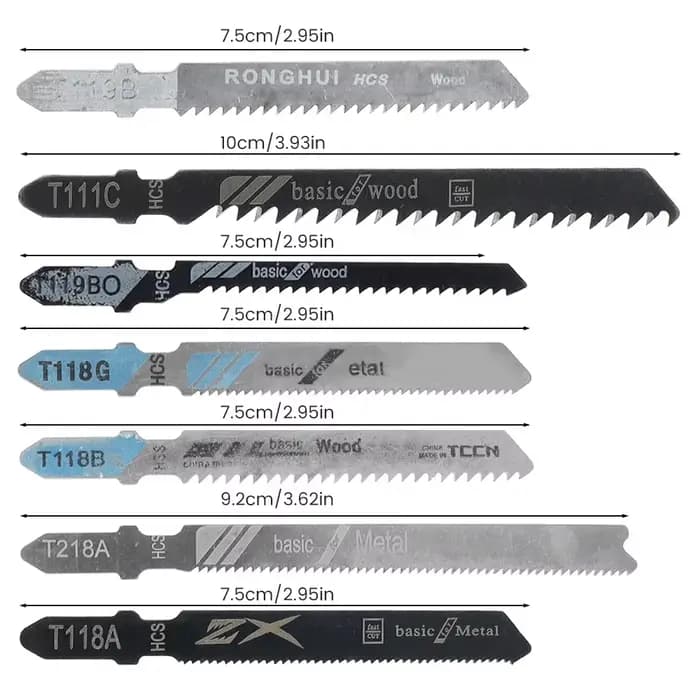 Ensemble de 20 lames de scie sauteuse à tige en T HCS assorties pour la découpe du bois