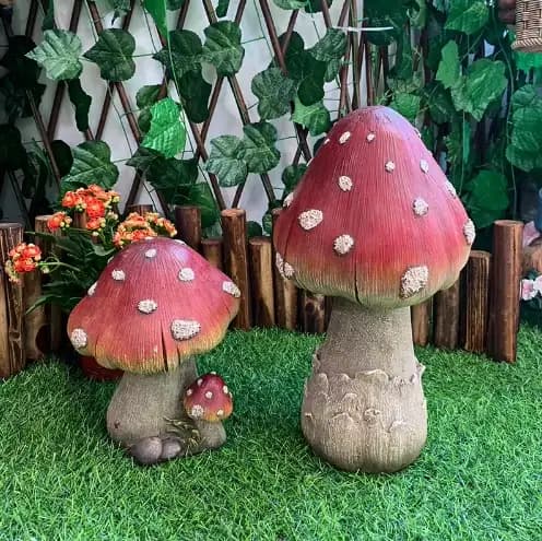 Simulation créative de jardin en résine de champignon
