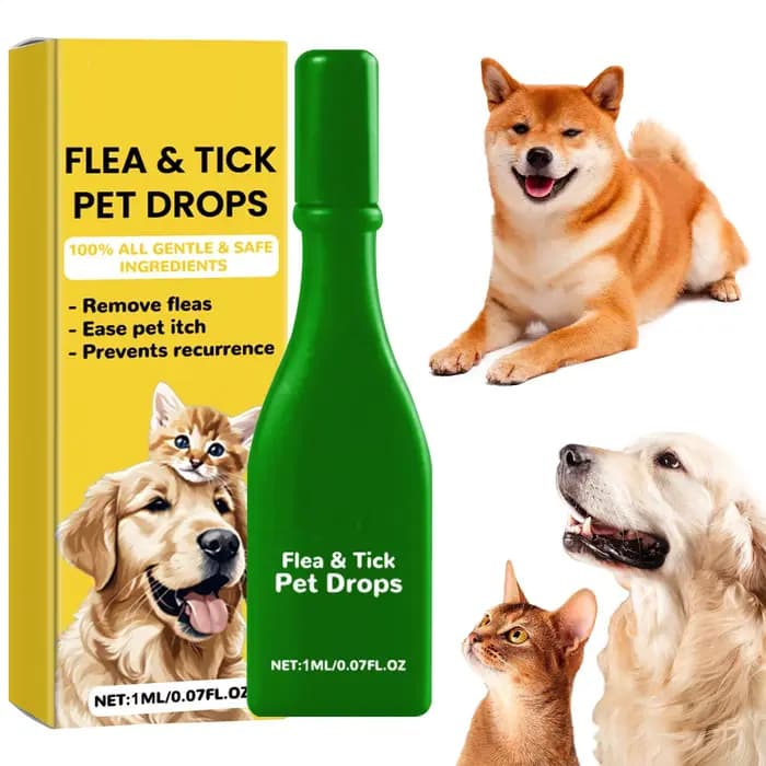 Gouttes anti-puces pour chiens et chats 1 ml – Élimine les puces, soulage les démangeaisons cutanées, traite les tiques, répulsif externe contre les insectes pour animaux de compagnie