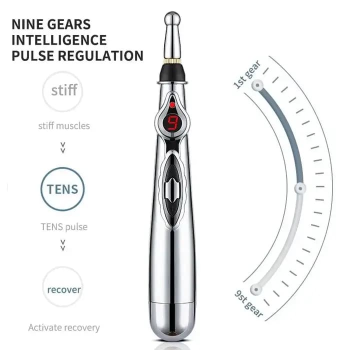 Stylo de Massage électrique à points d'acupuncture, 2/5 têtes, stylo de Massage énergétique méridien, thérapie de soulagement de la douleur, rouleau de beauté du dos, du cou et du visage