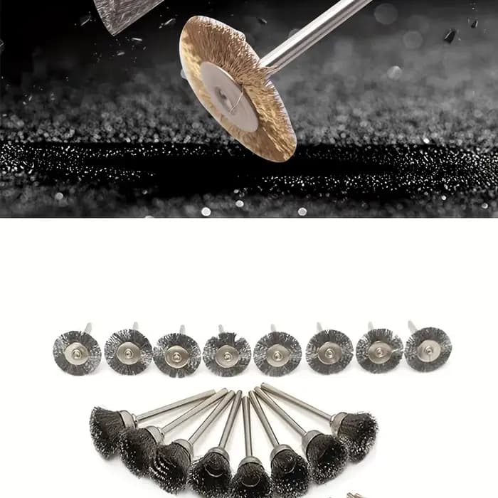 36 pièces brosse en laiton roues en fil d'acier brosses perceuse outils rotatifs polissage outils rotatifs métal antirouille brosse ensemble