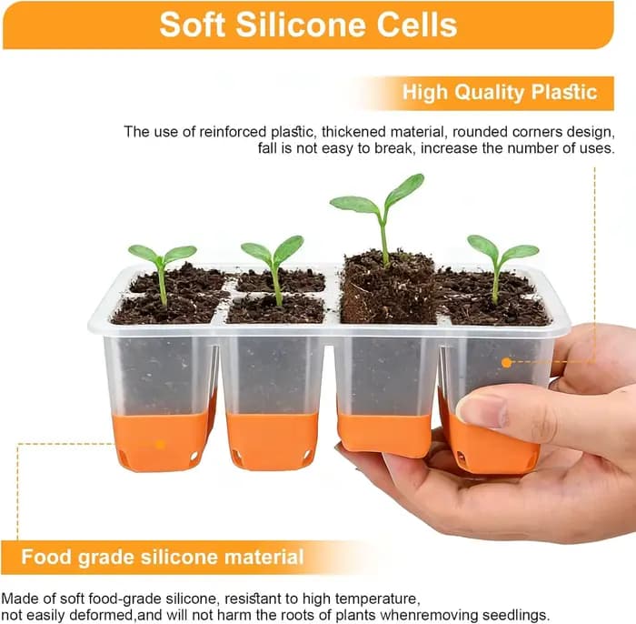Plateau de semis en silicone avec couvercles