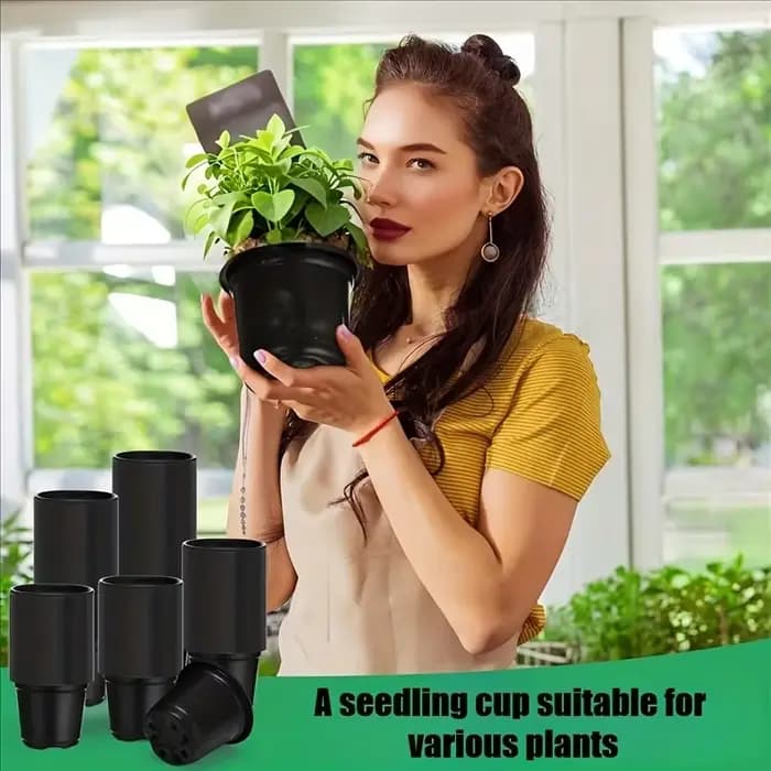 50/100 pots à semis noirs
