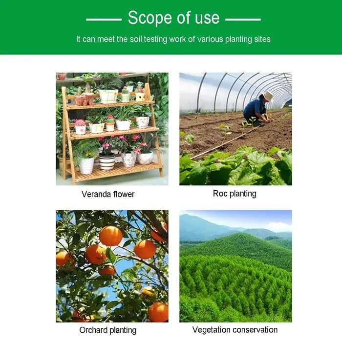 Humidimètre du sol ABS vert et Instruments de test du sol respectueux de l'environnement