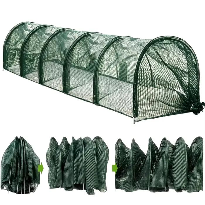 Serre tunnel de jardin portable pour poulets, avec structure en maille pare-soleil, accessoires de jardin pour plantes et légumes d'extérieur