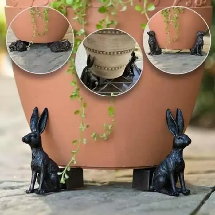 3 pièces Pot de fleur pieds support forme animale chat chien Pots de plantes Risers Pad extérieur jardin résine Pot pied plante bonsaï supports