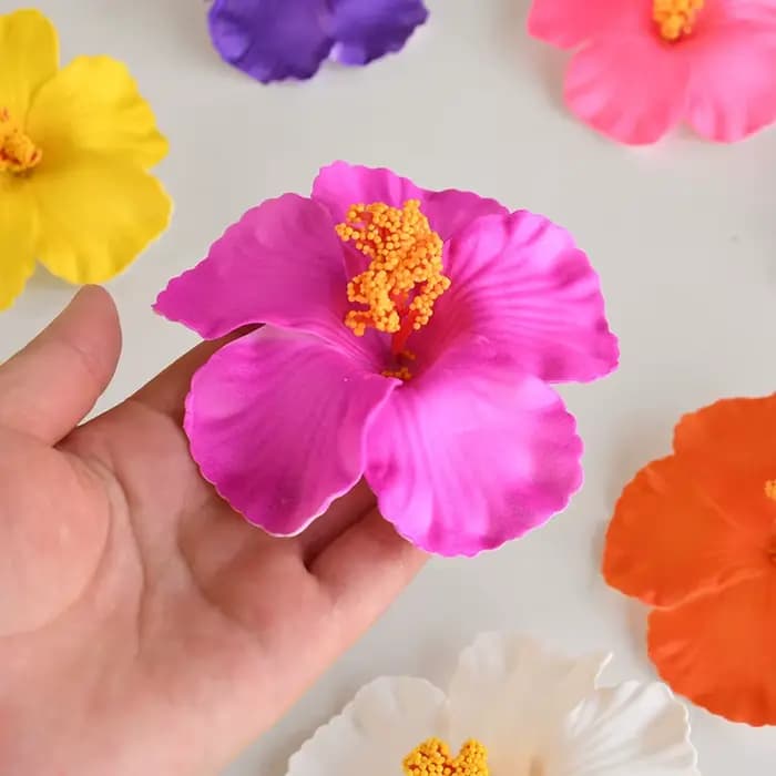 5/10 pièces 10cm fleur d'hibiscus fête hawaïenne plage d'été décoration de Table d'anniversaire
