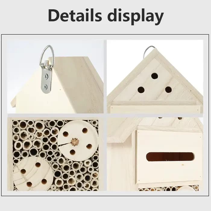 Abri en bois naturel pour insectes