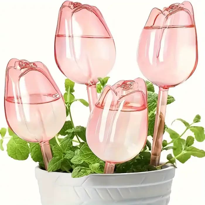 3 boules d'irrigation en forme de tulipe avec un design à embout étroit pour prolonger le temps