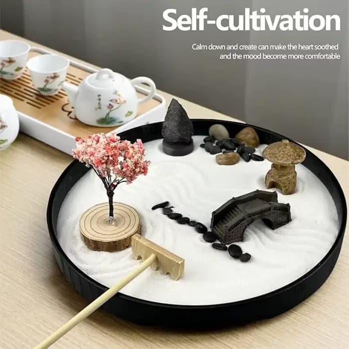 Plateau de sable pour jardin zen - Décoration de bureau - Artisanat et ornements anti-stress