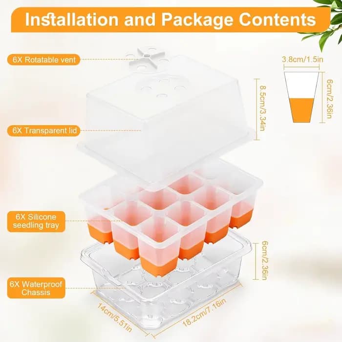 Plateau de semis en silicone avec couvercles