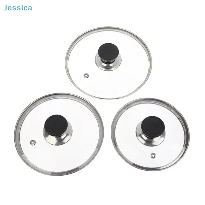 ♥ Couvercles pour casseroles en verre, couvercles universels transparents pour ustensiles de cuisine avec jante en acier inoxydable, couvercles de remplacement résistants à la chaleur pour casseroles