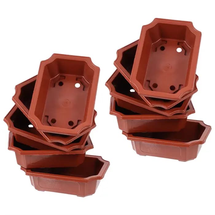 Lot de 10 grands pots de fleurs en plastique pour bonsaï