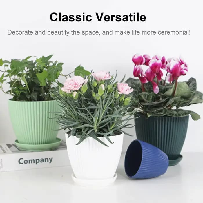Pot de fleur en plastique Pot de plante succulente avec plateau aneth vert rond Double couche petit Pot