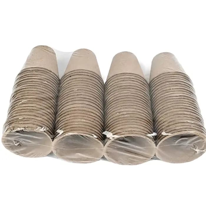 Paquet 100 gobelets plantation ronds naturels pour culture en intérieur en jardin B03E