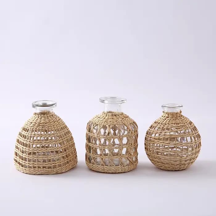 Vase aromatique en verre tissé à la main de Style japonais