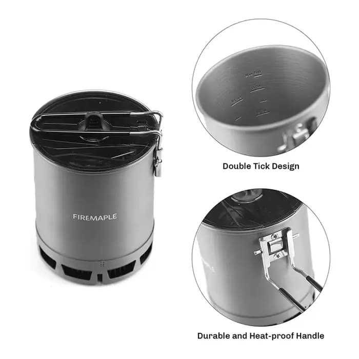 Fire-Maple G3 Petel-Marmite en alliage léger, ustensiles de cuisine de camping en plein air, pot de désinfection à chaud à forte embauche, 600ml