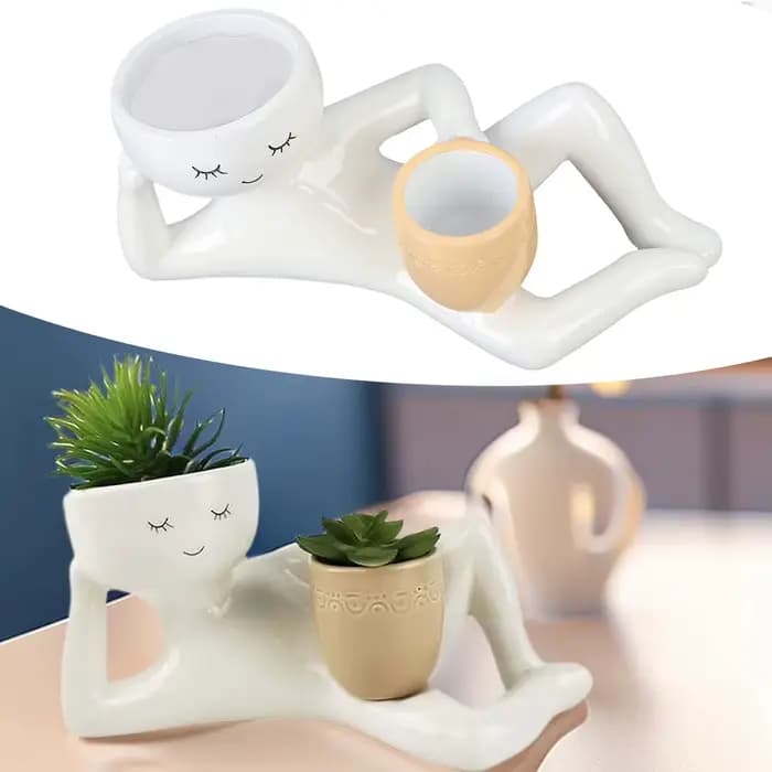 Pot succulent créatif et respirant en résine synthétique