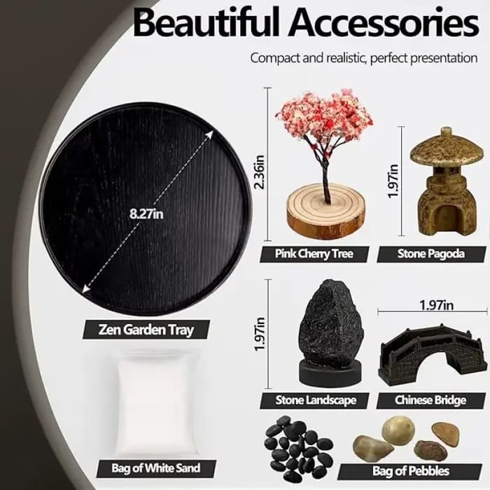 Plateau de sable pour jardin zen - Décoration de bureau - Artisanat et ornements anti-stress