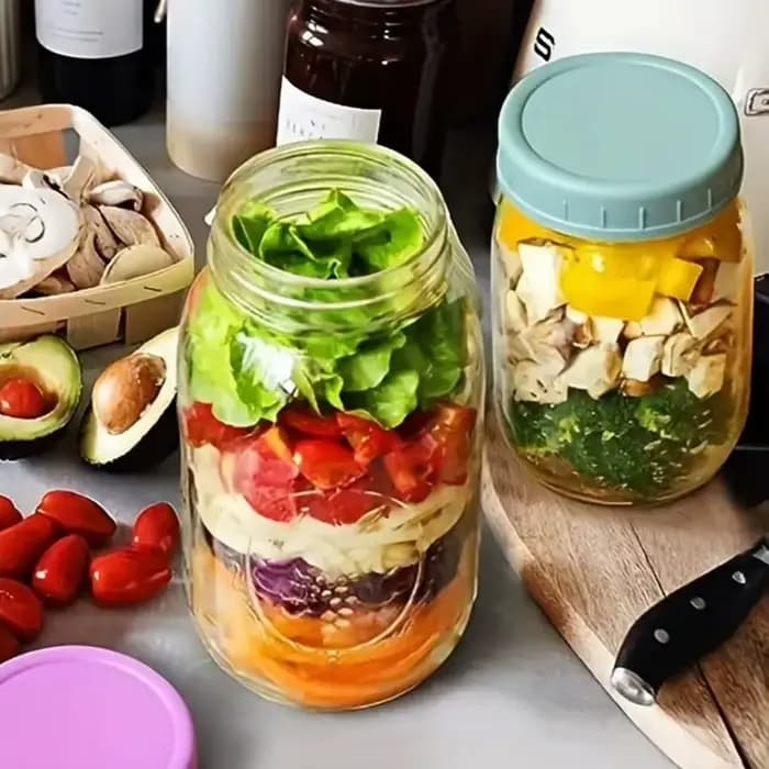 Couvercles de bocaux Mason en plastique coloré