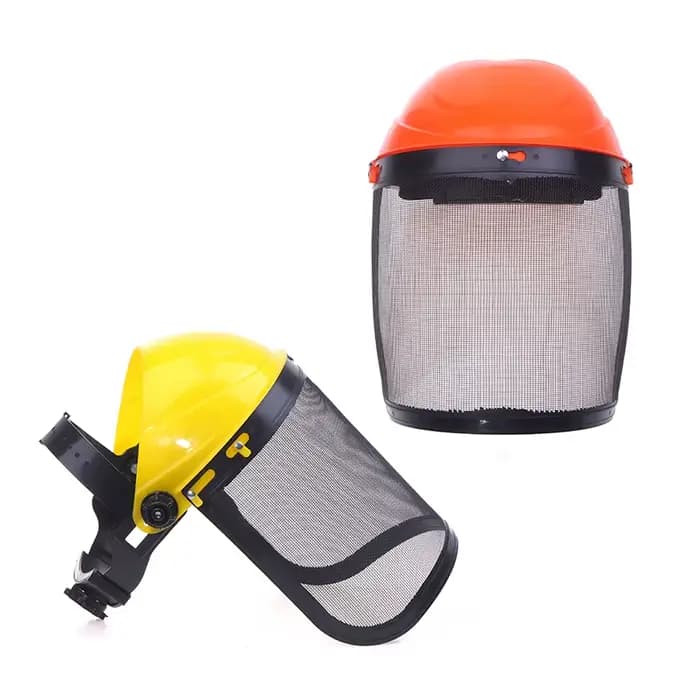Casque de sécurité pour débroussailleuse avec masque de protection intégral en maille pour la forêt
