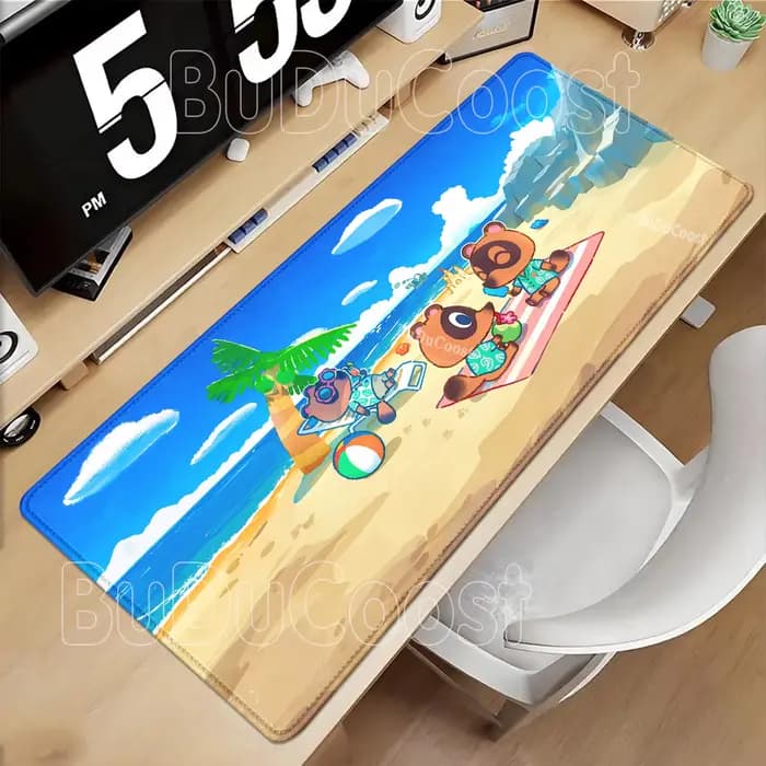 Animal Crossing Grand tapis de souris Kawaii antidérapant, accessoires de bureau mignons de dessin animé, tapis de souris avec impression HD, tapis de bureau surjeté