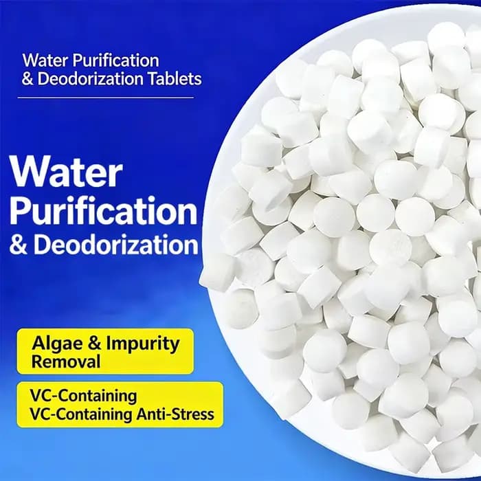 Comprimés de purification d'eau pour aquarium, détoxifiant d'ammoniac pour aquarium d'eau douce, éliminateur d'algues, adapté aux aquariums et aux bassins à poissons