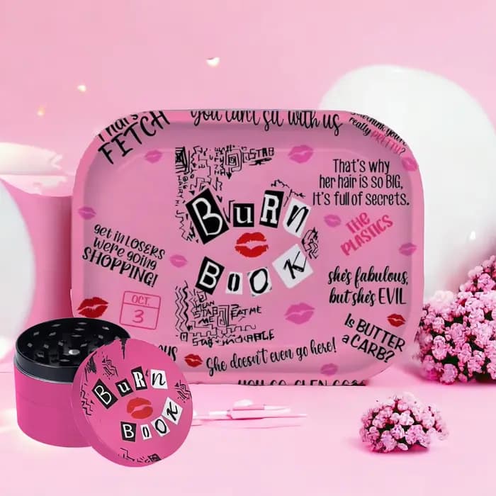 Broyeur de livres et plateau roulant rose 1/2 pièces