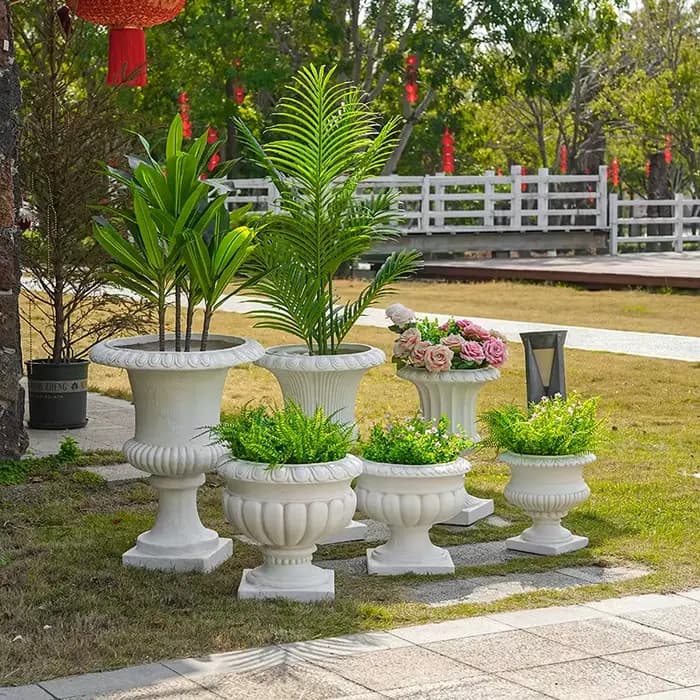 Pot de fleurs rétro européen de style romain pour plantes d'extérieur