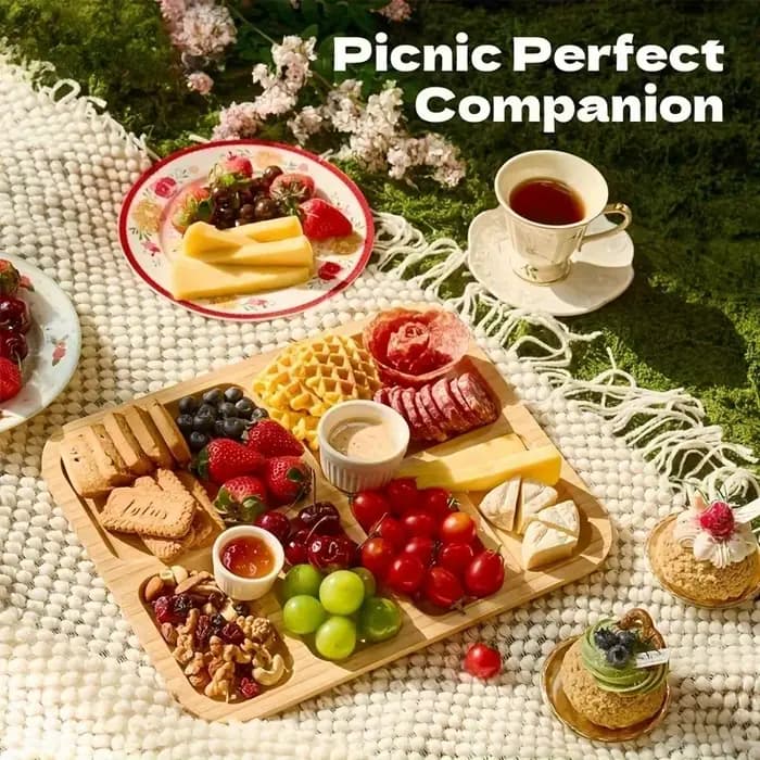 Plateau à fromage élégant en bambou naturel – 1 pièce avec couvercle en acrylique encliquetable! Plateau de service de fête et organisateur de charcuterie faciles à nettoyer