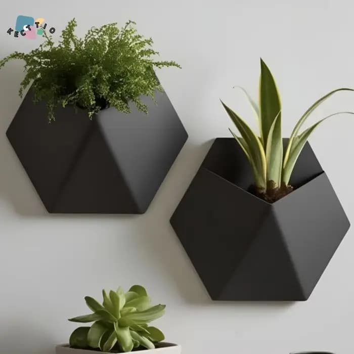 Pot de fleurs hexagonal géométrique de style moderne