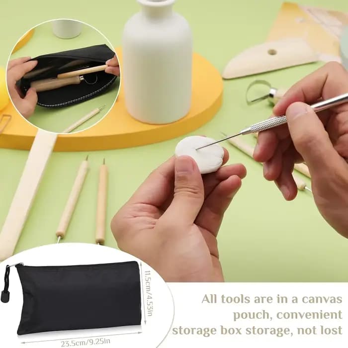 Ensemble d'outils de sculpture de poterie, lame de mise en forme de texture de détail en céramique, Kit de modélisation d'argile en acier inoxydable, poinçon de trou de sculpture 8/17 pièces