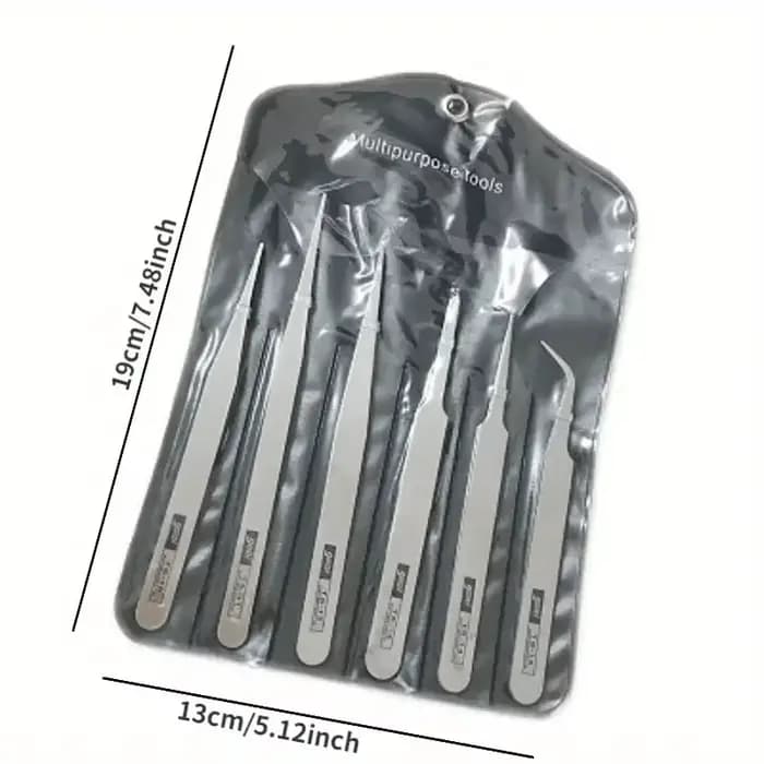 Ensemble de 6 pinces à épiler en acier inoxydable Ts-15 pour plantes succulentes