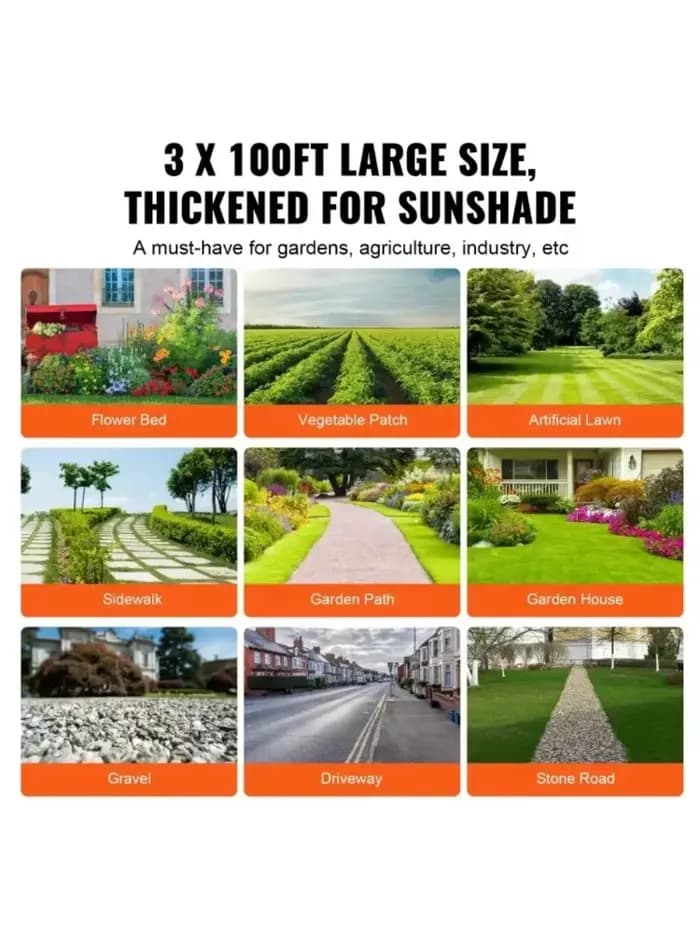Toile géotextile anti-mauvaises herbes robuste pour aménagement paysager
