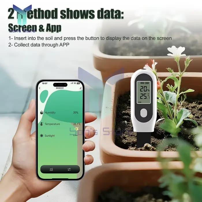 Testeur d'humidité du sol avec écran LCD pour jardin