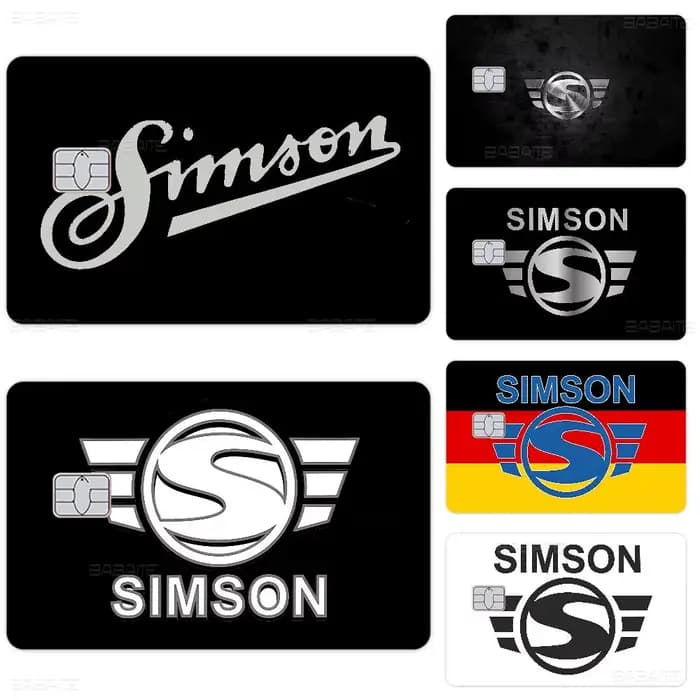 Autocollant de protection pour carte de crédit/debit avec logo S-SimsonS Anime, compatible avec les puces petites et grandes