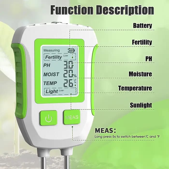 Testeur de sol numérique LCD 3/5 en 1
