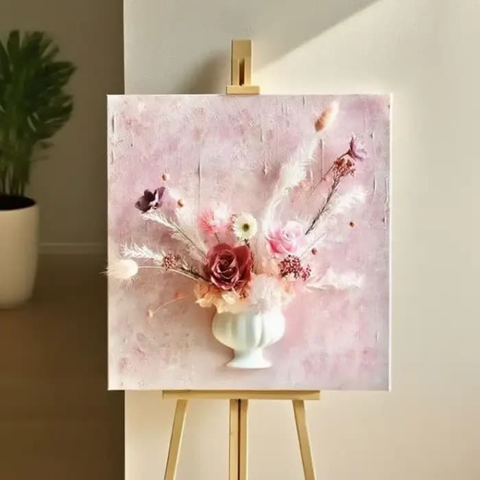 Vase mural demi-cercle blanc pour arrangement floral