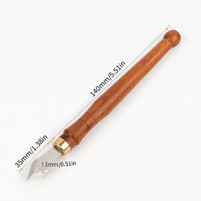 Outil de couteau à découper à double biseau en bois