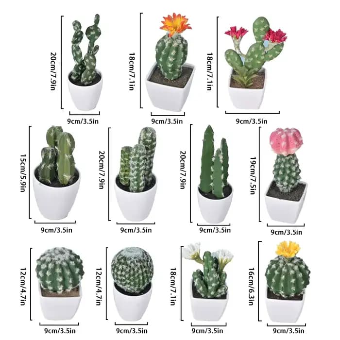 Cactus artificiel en pot plante verte Simulation succulente en pot fausses plantes