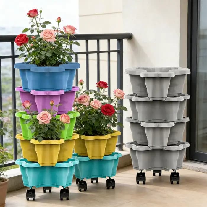 Jardinière à fraises empilable à 4/5 niveaux