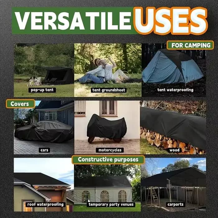 Bâche imperméable noire robuste