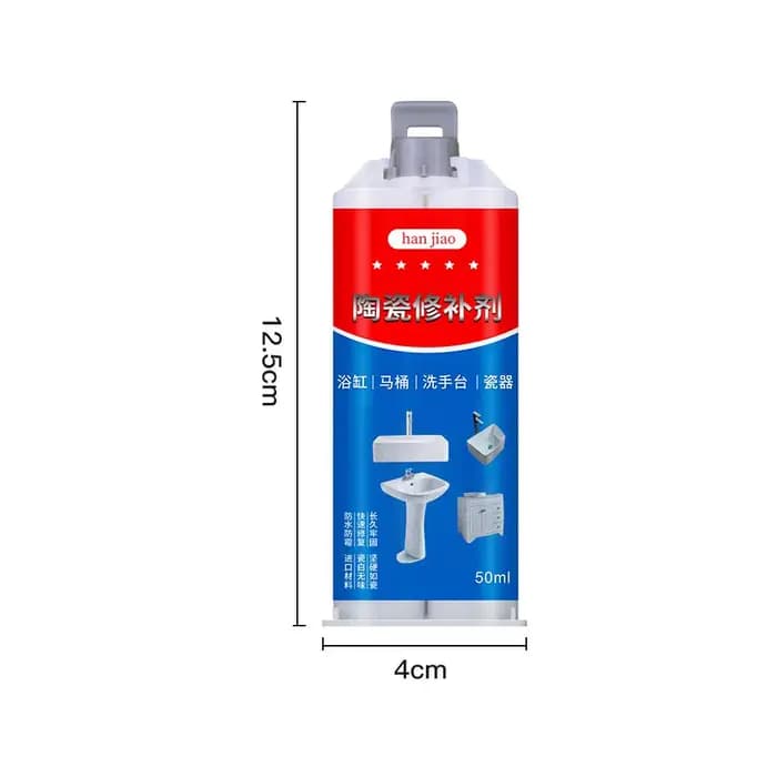 Pâte réparatrice de glaçure pour carrelage et céramique, fixation des copeaux de baignoire, fissures d'évier, super adhérence, émail céramique de porcelaine, séchage rapide, 50ml