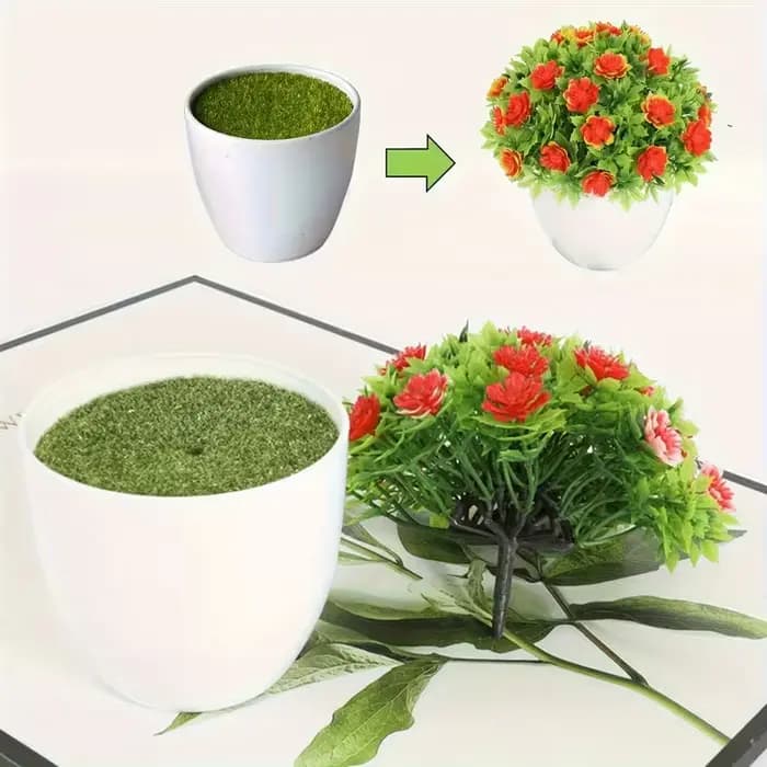 Pot de fleur de plantes artificielles en plastique