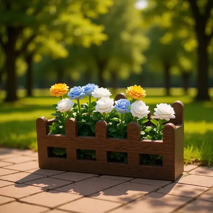 Mini fleur en pot, ensemble de fleurs de clôture de roses, ornement décoratif Miniature en bois, accessoires de photographie, modèle de décoration pour la maison